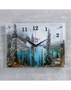 Часы настенные серия Природа Горное озеро 30х40 см Сюжет
