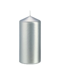 Свеча Metallic колонна серебро 7х15 см Bertek