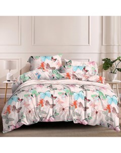 Комплект постельного белья Бабочки евро Домашняя мода