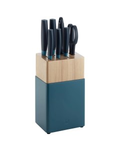 Набор кухонных ножей Now S 53050 220 цвет сини 8 предметов с подставкой Zwilling