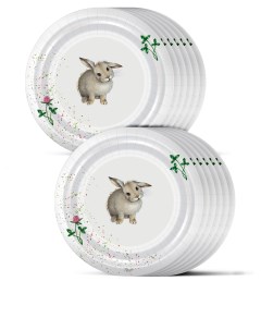 Набор бумажных тарелок Наглая рыжая морда Кролик 2 упаковки 12 тарелок Priority
