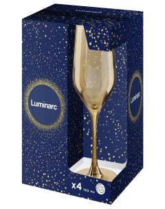 Набор бокалов для шампанского Золотой мед 160мл 4шт Luminarc