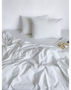 Комплект постельного белья HYGGE SQUARE размер евро цвет белый в клетку Comfort