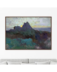 Репродукция картины на холсте Rocky Peak 1875г Размер картины 75х105см Картины в квартиру
