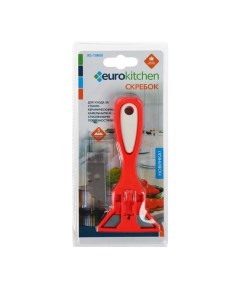 Скребок для стеклокерамических плит Euro Kitchen цвет красный белый 1 шт 3 лезвия Euro clean