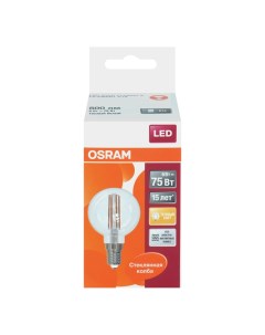 Лампа светодиодная Led Star E14 6Вт 2700К теплый белый прозрачная Osram