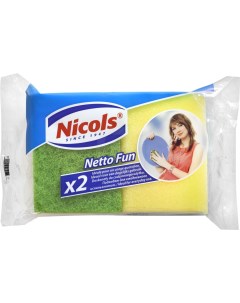 Губка для посуды Netto Fun профилированная 2 шт Nicols