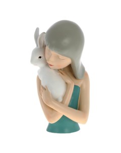 Фигурка декоративная пластик Девочка с кроликом 14х13х25см 751899 Alat home