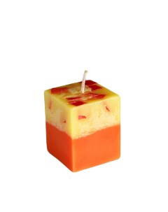 Свеча куб Лимон Апельсин ароматическая 5x6 см Мастерская «свечной двор»