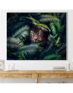 Картина на холсте Леопард затаившийся в листьях 52х66 см К0233 Добродаров