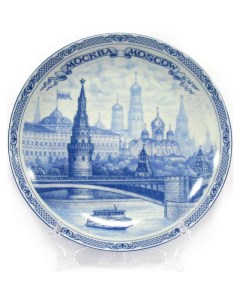 Декоративная тарелка Гжельские мотивы Москвы 20x20 см Семейные традиции