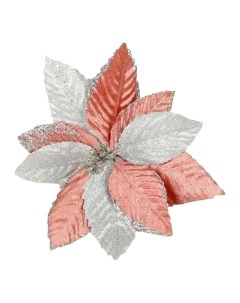 Искусственный цветок пуансеттии Зимний цветок 15 5x12 см кремовый Зимнее волшебство