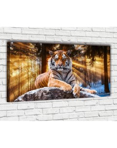 Картина Грациозный тигр 60x100 см с креплениями На холсте Ф0234 Добродаров