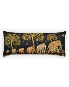 Наволочка Декоративная Гобеленовая 32х85 Индийские слоны Студия текстильного дизайна