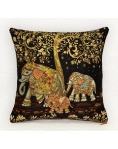 Наволочка Декоративная Гобеленовая 32х32 Индийские слоны 3 Студия текстильного дизайна