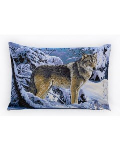 Наволочка Декоративная Гобеленовая 45х63 Волк в лесу Студия текстильного дизайна