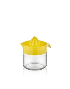Соковыжималка стеклянная ручная с пластиковой крышкой 300мл Qluх C 00135 желтый Qlux