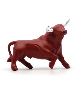 Статуэтка 733640 Малый бык красный рога серебряные Nadal