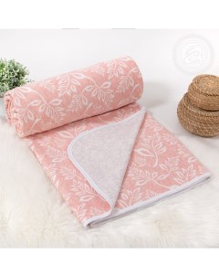 Одеяло покрывало трикотажное Кружева розовые 150х200 Арт-дизайн