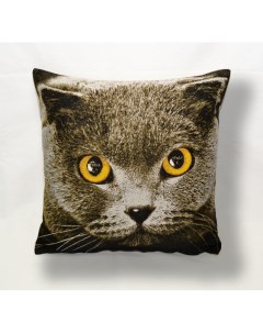 Наволочка Декоративная Гобеленовая 45х45 Британская кошка Студия текстильного дизайна
