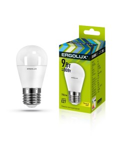 Лампа светодиодная LED G45 9W E27 3K Ergolux