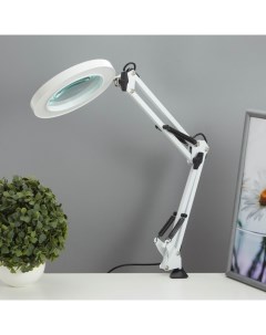 Настольная лампа на струбцине с лупой 5х Омега LED 5Вт Risalux