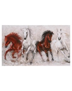 Картина на холсте Резвые кони 60х100 см Topposters