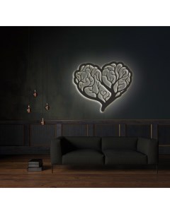 Декоративное панно на стену с белой подсветкой сердце 58 50 Moretti
