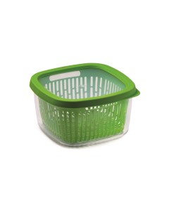 Контейнер для хранения овощей и фруктов со съемной корзиной 1 5 л зеленый пластик Snips
