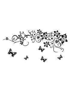 Интерьерная наклейка Чёрные цветы Fachion stickers