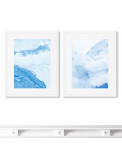 Набор из 2 х репродукций картин в раме Mountain peaks in the snow Размер каждой 42х52см Картины в квартиру