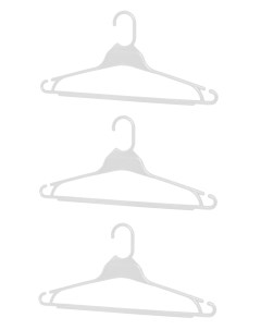 Вешалка для детской одежды ВС 1 390мм х 8мм черная набор 3 шт Valexa