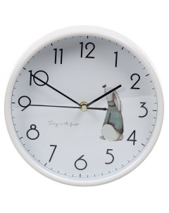 Часы будильник настольные 21х22х4 см круглые пластик Зайка Y4 5206 Lonomo