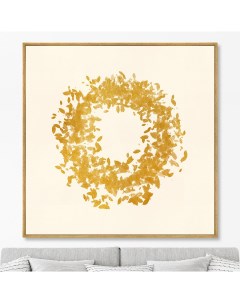 Репродукция картины на холсте Autumn leaf fall in a gold 2021г 105х105см Картины в квартиру