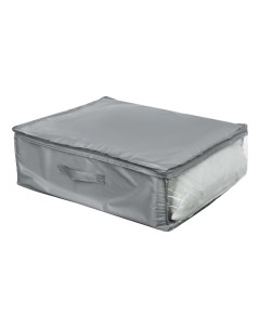 Кофр для подушек и одеял Швеция с прозрачным окном 55 х 45 х 19 см серый By