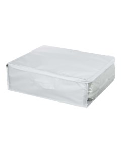 Кофр для подушек и одеял Швеция на молнии с прозрачным окном 55 х 45 х 19 см белый By