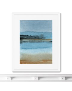 Репродукция картины в раме Sandy lakeshore in the morning mist Размер картины 42х52см Картины в квартиру