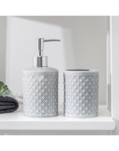 Набор аксессуаров для ванной комнаты Бусы 2 шт керамика пластик серый 6243800 Nobrand