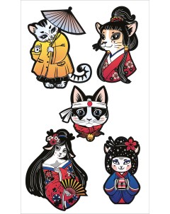 НАКЛЕЙКИ ДЕКОРАТИВНЫЕ ВИНИЛОВЫЕ Японские котики Divino sticky