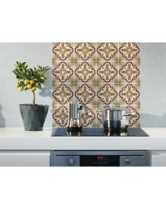 Наклейка на стену для кухни ванной Плитка с цветочными узорами 12 шт 15х15 см Paintingstock