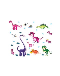 Наклейка на стену Динозавры комплект 10 шт композиции на стене 130 100 см Fachion stickers