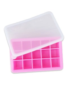 Силиконовая форма для льда с крышкой розовая на 15 кубиков KA FORMICE 02 Kitchen angel