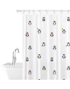 Штора для ванной текстиль Funny Penguins 180x180 см Tatkraft