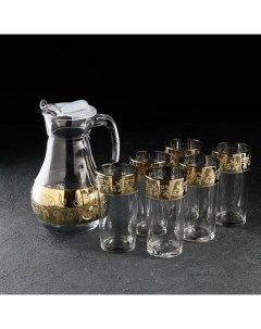 Набор питьевой с гравировкой и напылением Мия 7 предметов кувшин 1 л стаканы Gidglass