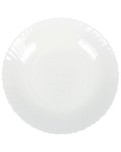 Тарелка обеденная стеклокерамика 24 см круглая Белая 223765 LHP95 Daniks