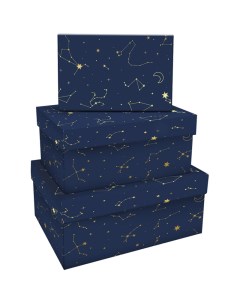 Набор прямоугольных коробок 3в1 Golden constellation 19 12 7 5 15 10 5см Meshu