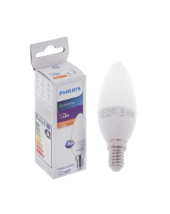 Лампа светодиодная Ecohome Candle 827 E14 5 Вт 2700 К 500 Лм свеча Philips