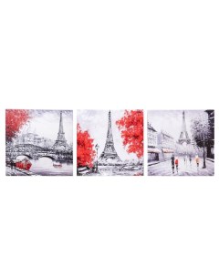 Модульная картина Осенний Париж 93х31 см 3 31х31см Постер-лайн