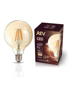 Лампа светодиодная VINTAGE Filament шар G95 E27 7W 2700K DECO Premium теплый свет Rev