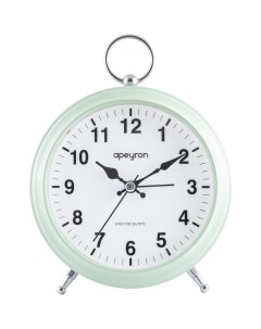 Часы часы будильник салатовый металл 12 4см бесшумные с плавным ходом Apeyron